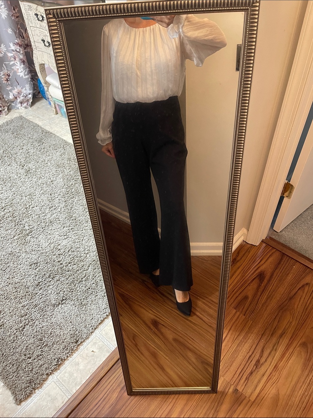 connected apparel Black High-Rise Wide-Leg Pants